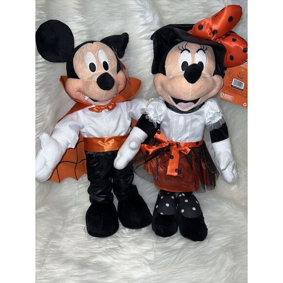 Disney's‎ Mickey And Minnie Mouse Greeters Vampire and Witch Halloween New - Picture 1 of 6